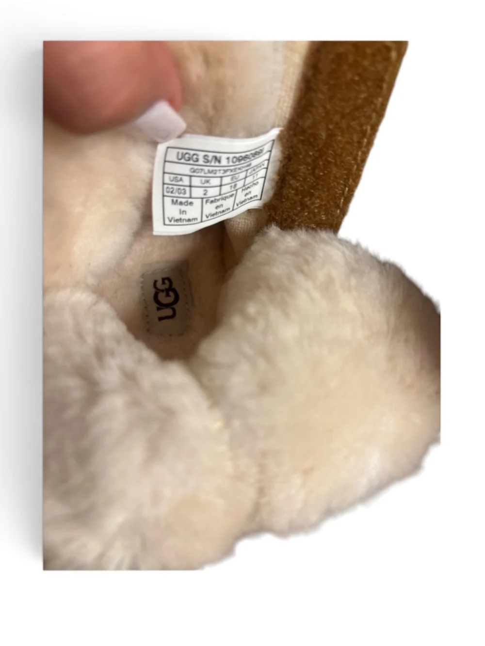 UGG Baby Boots Size 2 Tan Suede Fur Lined